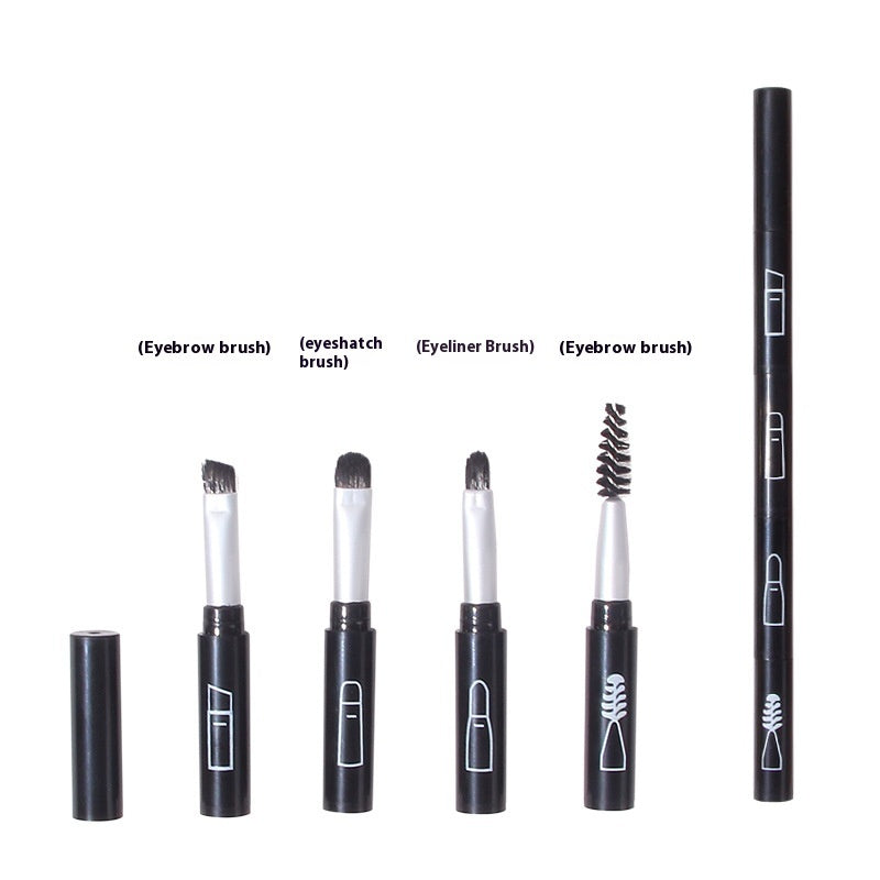 Multifunctional All-aluminum Tube Four-cut Makeup Brush Makeup Tools