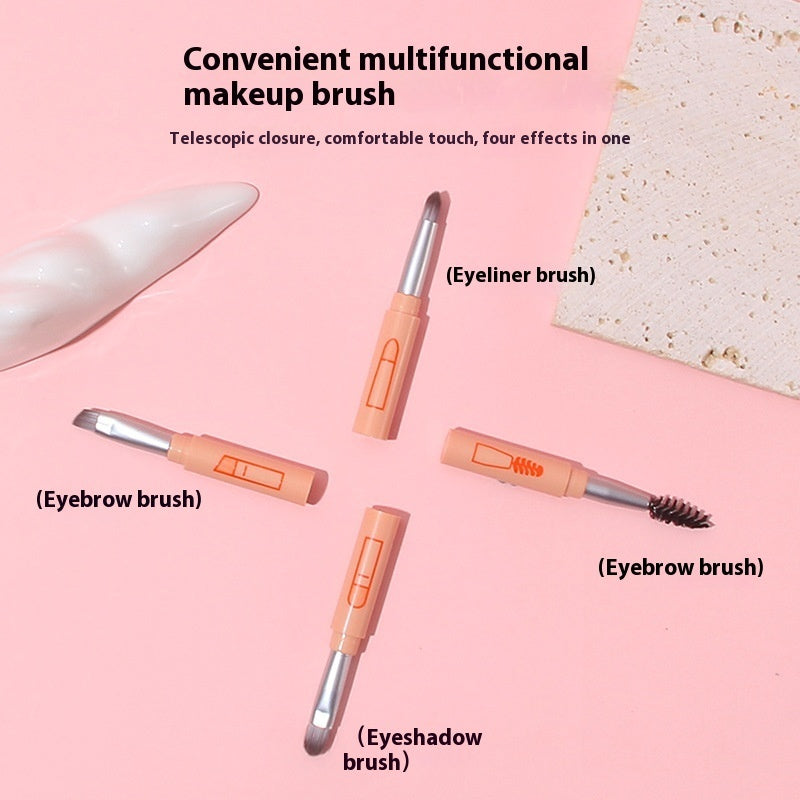 Multifunctional All-aluminum Tube Four-cut Makeup Brush Makeup Tools